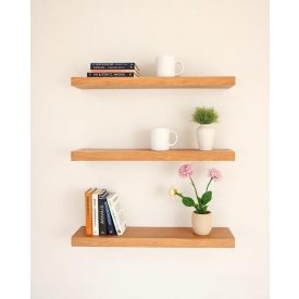 Lebegő polc valódi fa, tölgy színben