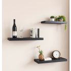 Lebegő polc valódi fa, fekete színben