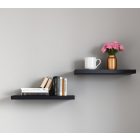 Lebegő polc valódi fa, fekete színben